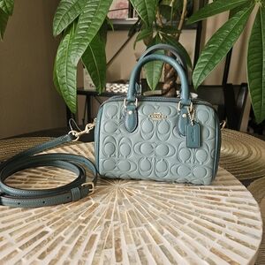 🔹Coach Mini Rowan Signature Embossed Leather Satchel🔹